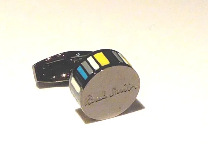 Paul Smith black gun plated cufflinks