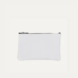 Pauly Pouch Organizer | White Leather   Silver Hardware