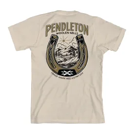 Pendleton Woolen Mills Vintage Horseshoe Graphic Tee in Soft Cream Gold