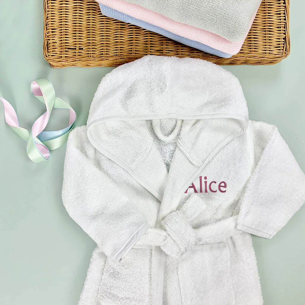 Personalised Bathrobe, Pink - 6-12 months