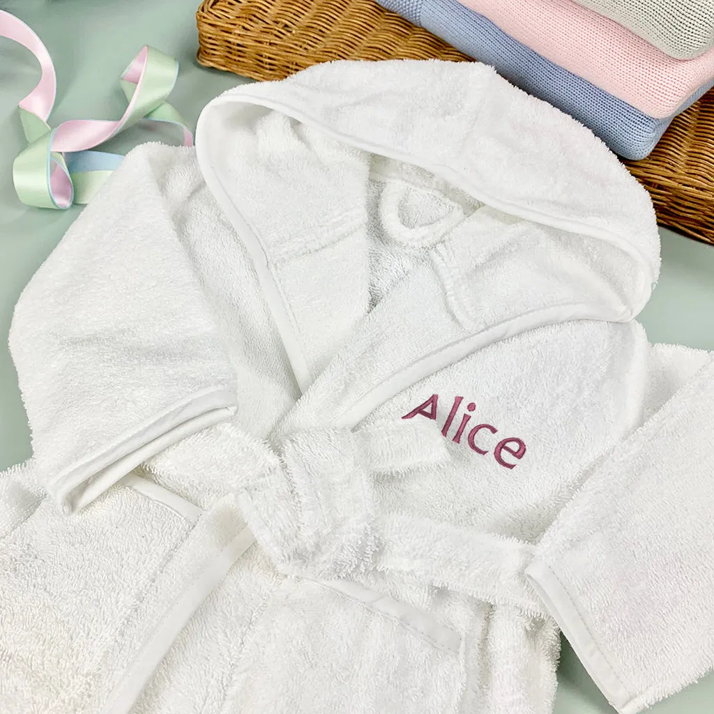 Personalised Bathrobe, Pink - 6-12 months