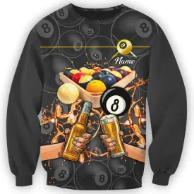 Personalized 3D All Over Print Billiard And Beer Shirt, Billiard Beer Sweatshirt Hoodie Men Women Billiard