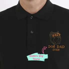 Personalized Best Pitbull Dog Dad Ever Embroidered  Polo Shirt, Custom Polo Shirt with Dog Name, Best Gifts for Pitbull Lovers