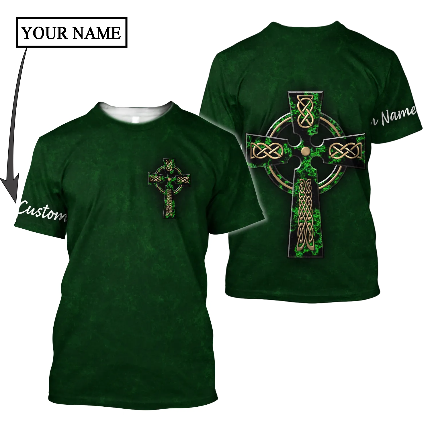 Personalized Saint Patrick's Day Shirt For Man Women, St. Patrick's Day Shirt, Cross Irish Patrick's Day Gift