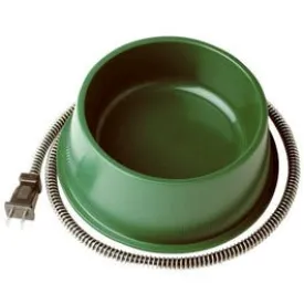 Pet Bowl, Heated, Green, 25-Watt, 1-Qt.