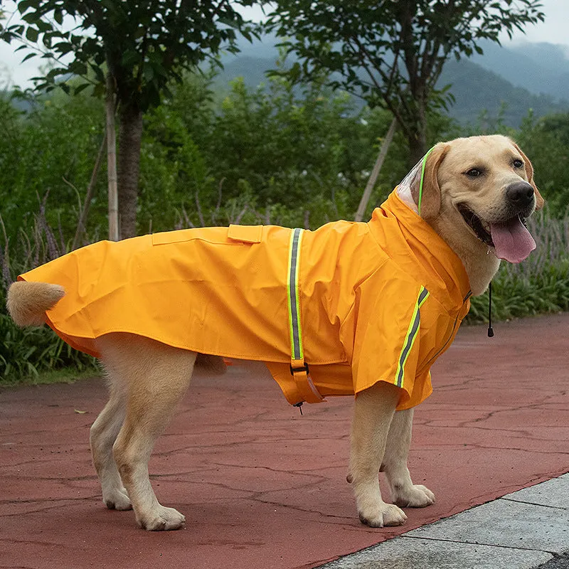 Pet waterproof raincoat pet clothing with reflective strips