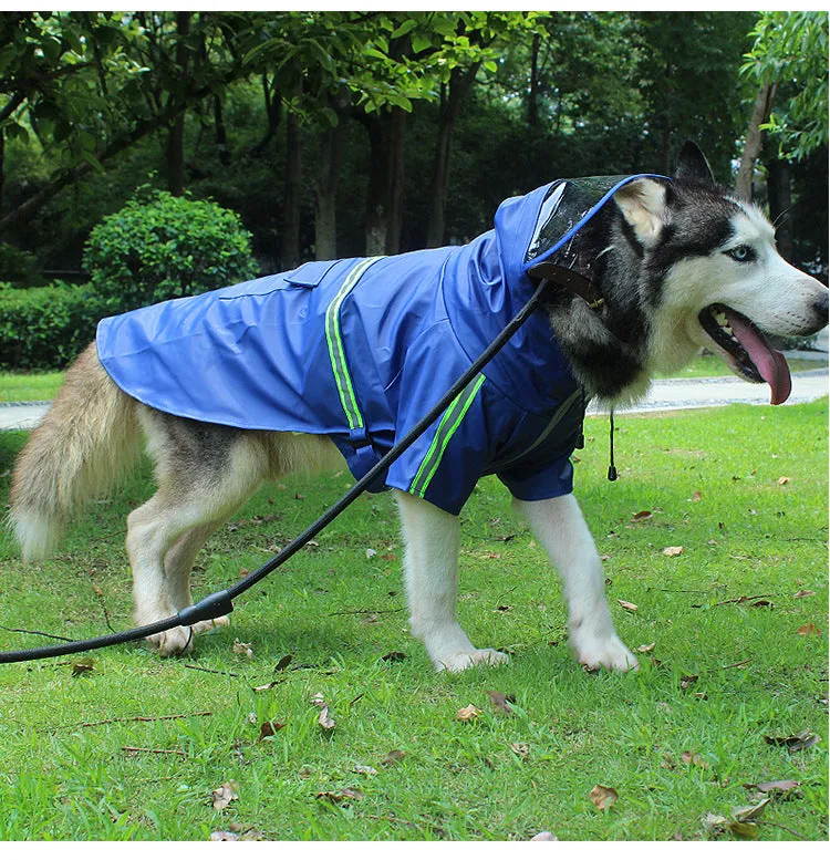 Pet waterproof raincoat pet clothing with reflective strips