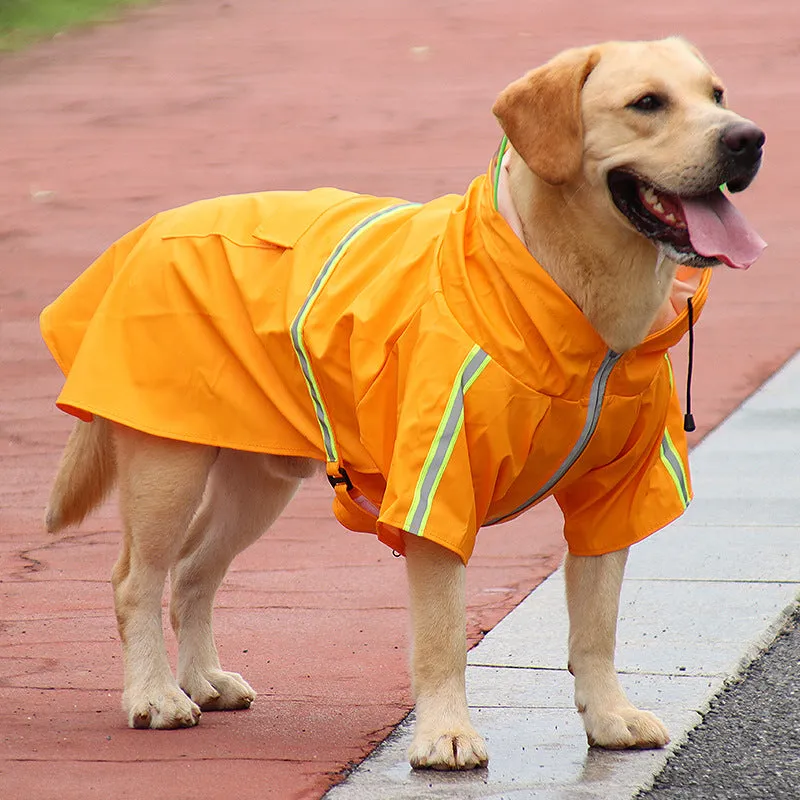 Pet waterproof raincoat pet clothing with reflective strips