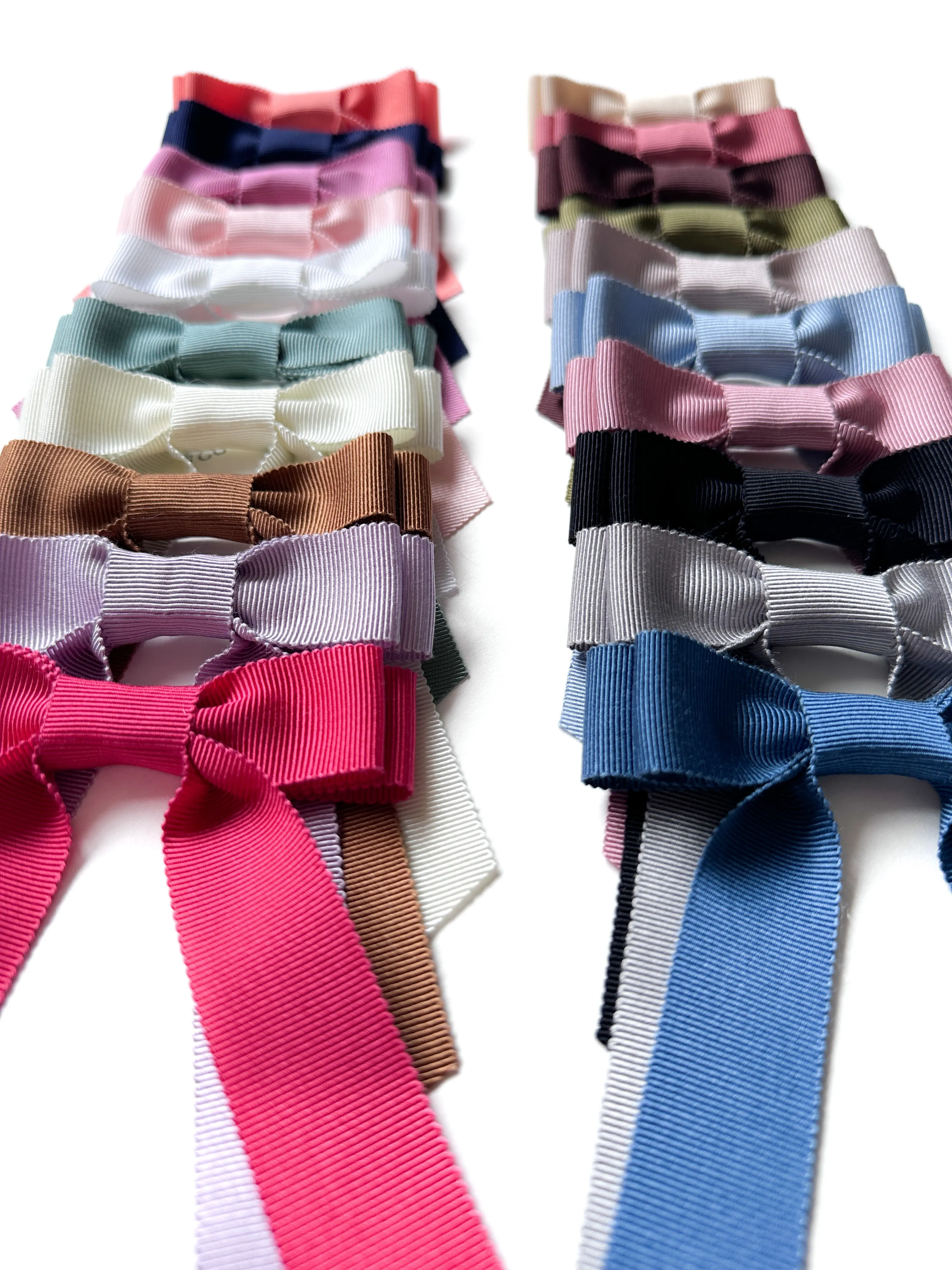 Petite Grosgrain Long Bow | Upscale Bows for Women | Bow with Tails | Luxury Designer Hair Bows | Made to Order