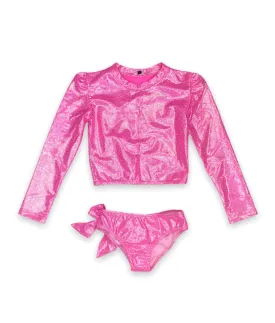 Piccoli Principi MARTINICA Glitter Pink 2 Piece Rashguard Swimsuit