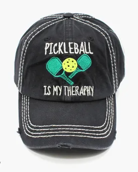 'Pickleball Is My Therapy' Vintage Ball Cap