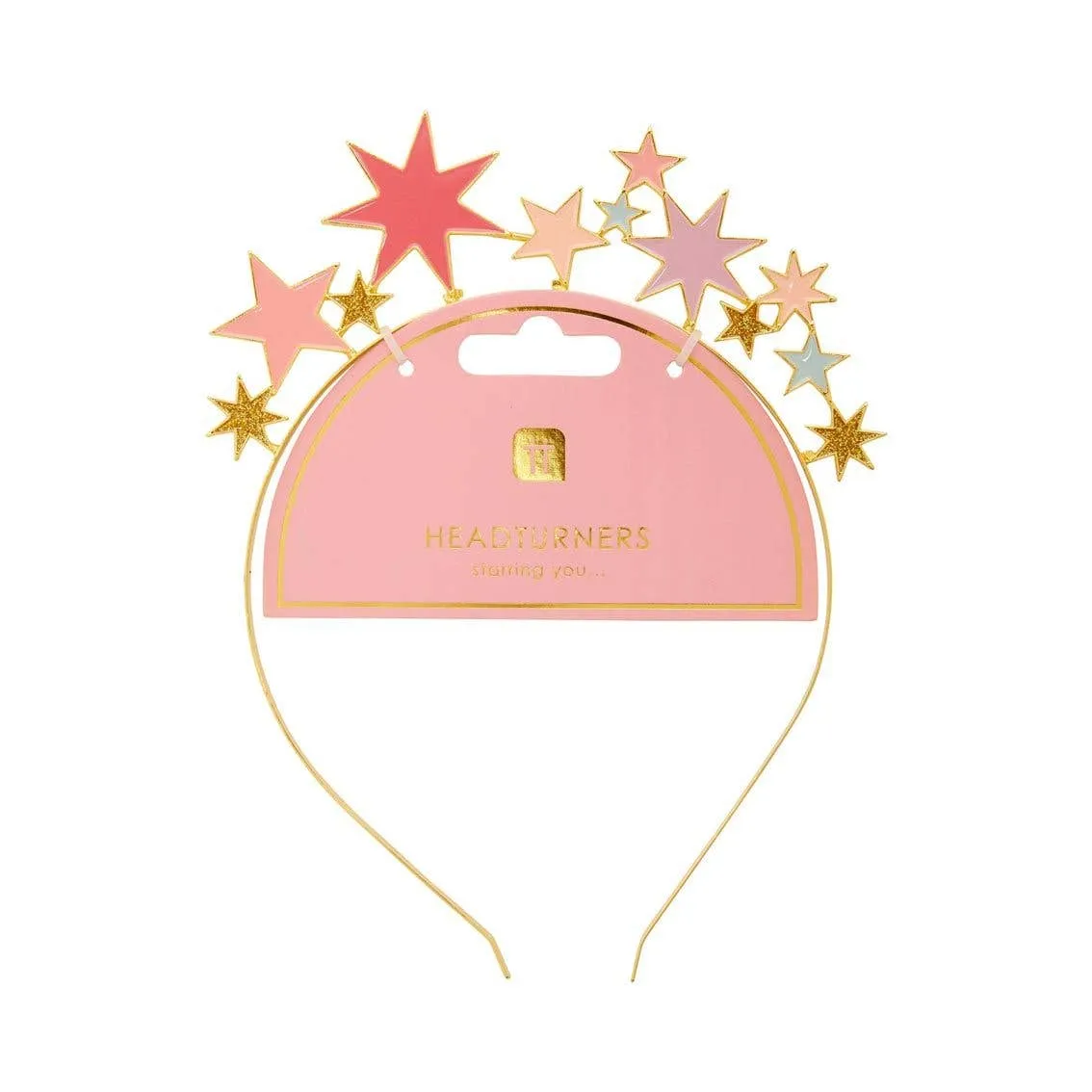 Pink and Gold Star Headband