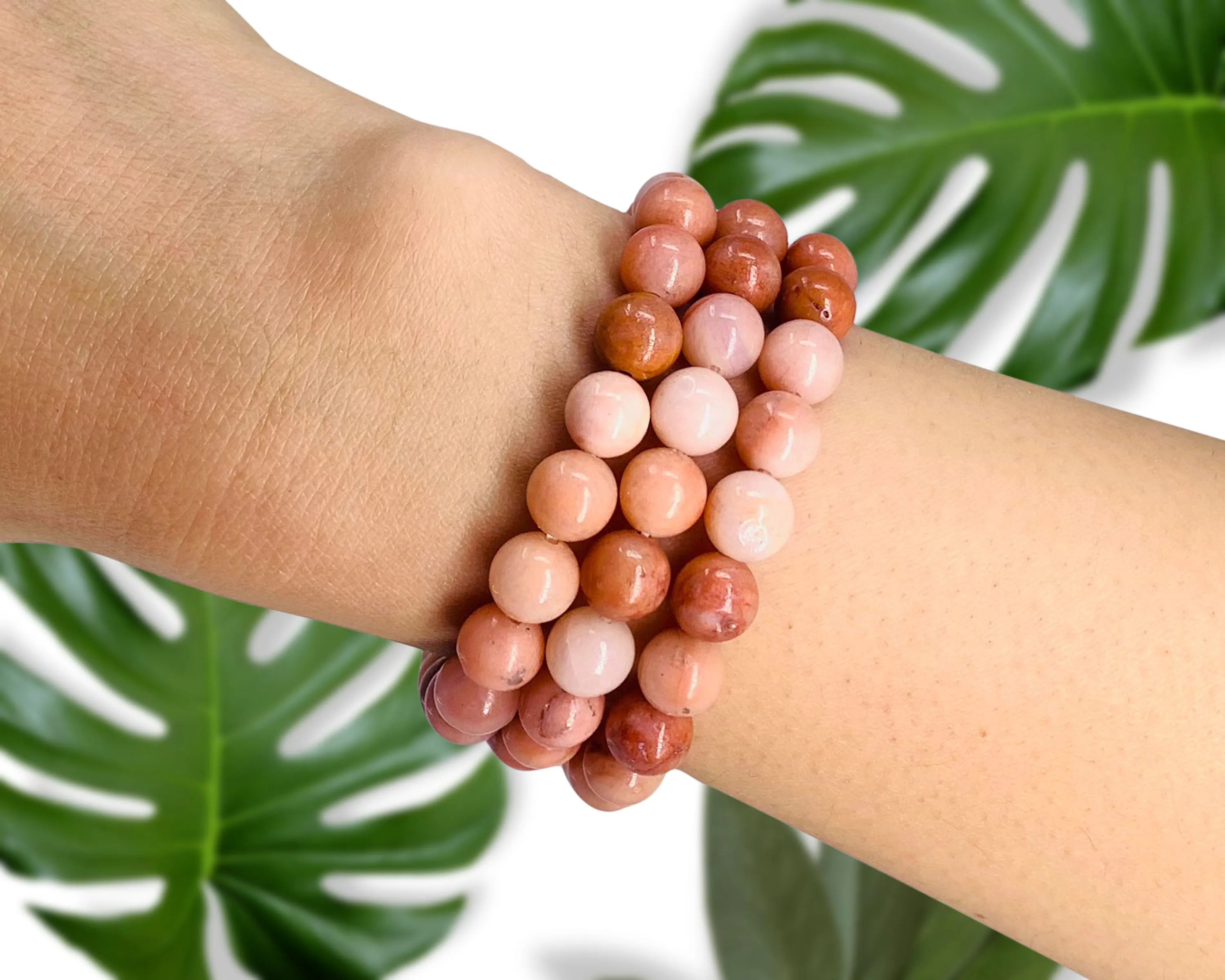 Pink Aventurine Beaded Crystal Bracelet