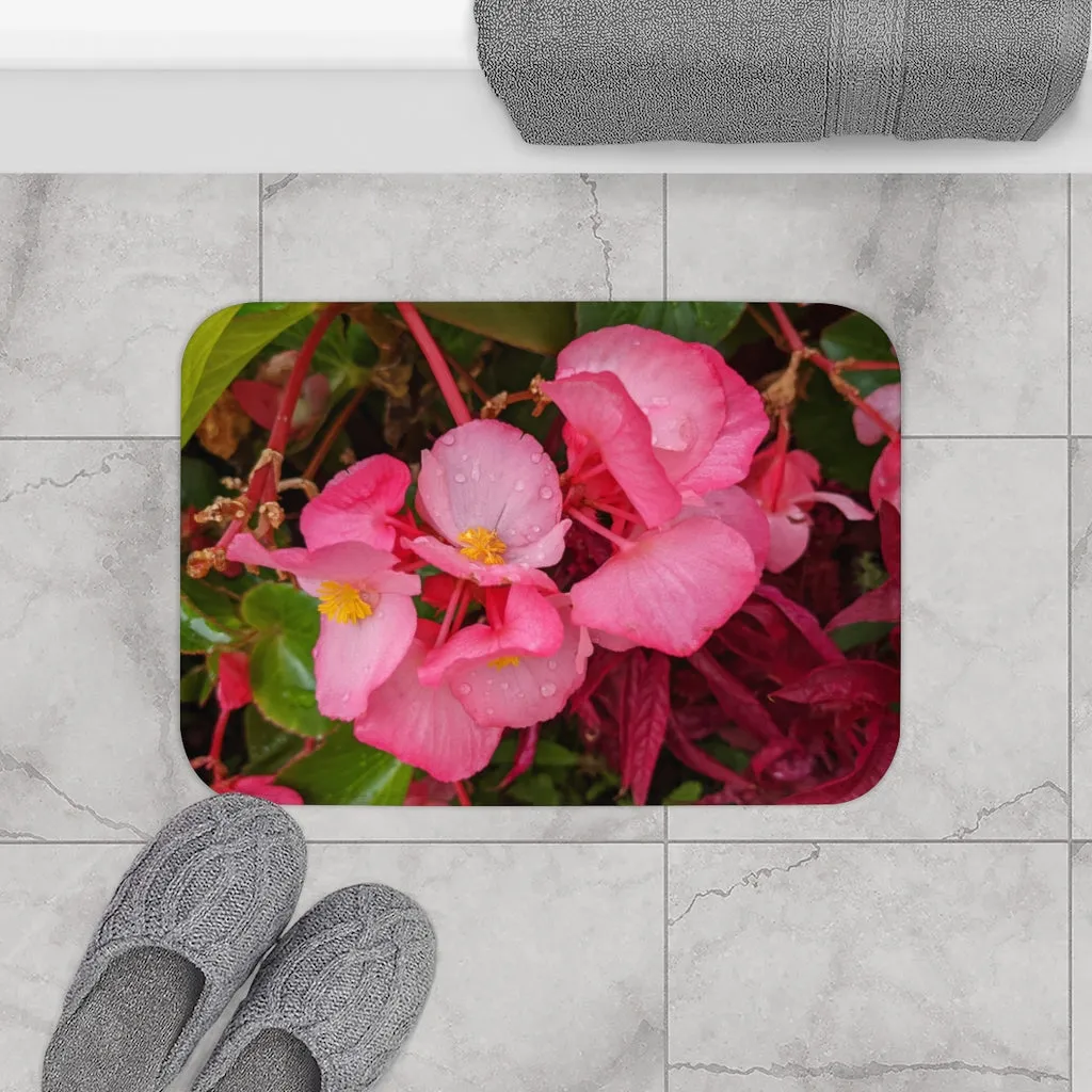 Pink Flowers Bath Mat