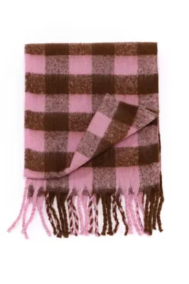 Pink Plaid Scarf