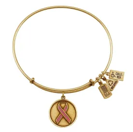 Pink Ribbon Charm in Gold by Wind & Fire Jewelry