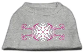 Pink Snowflake Swirls Screenprint Shirts Grey Xxl (18)