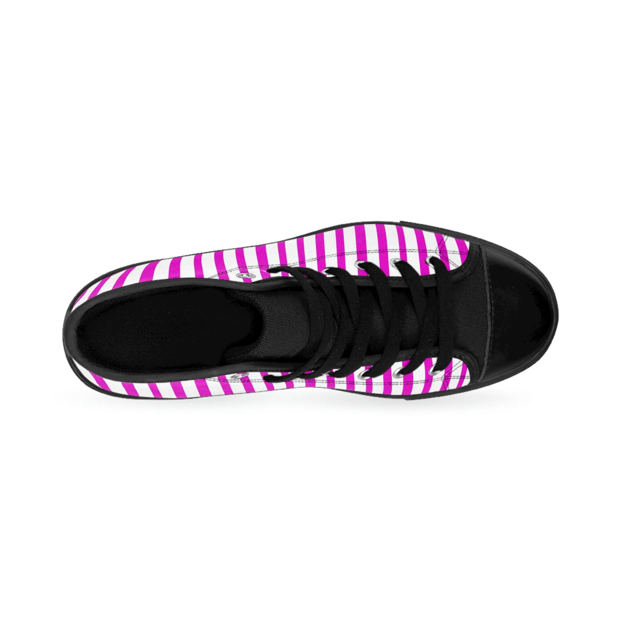 Pink White Striped Men's Sneakers, Modern Stripes Men's Designer Tennis Running Shoes (US Size: 6-14)