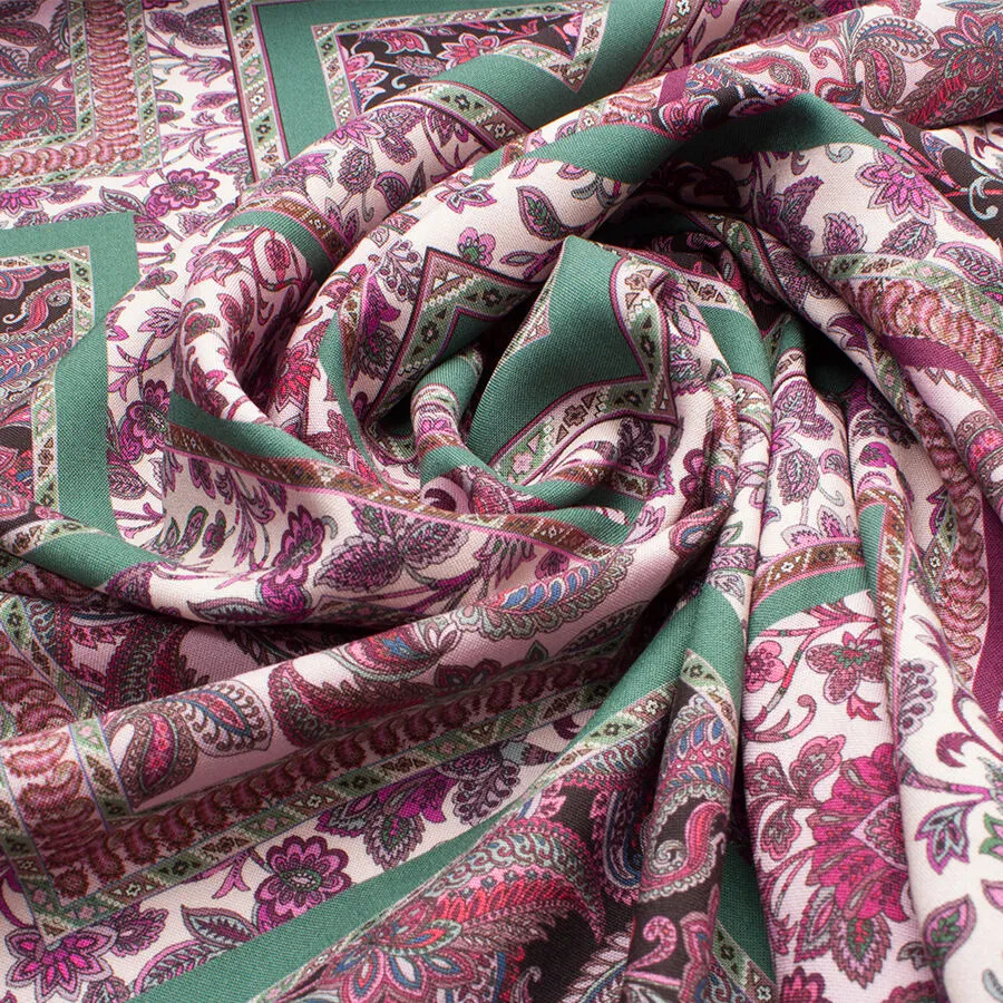 Pink/Maroon Patchwork Printed Viscose