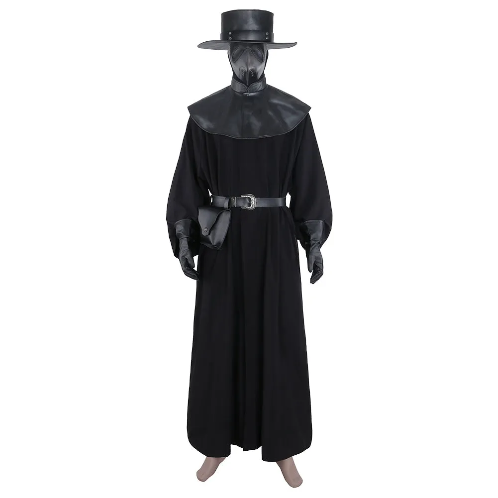 Plague Doctor Steampunk Medieval Adult Uniform Outfit Halloween Carnival Suit Cosplay Costume