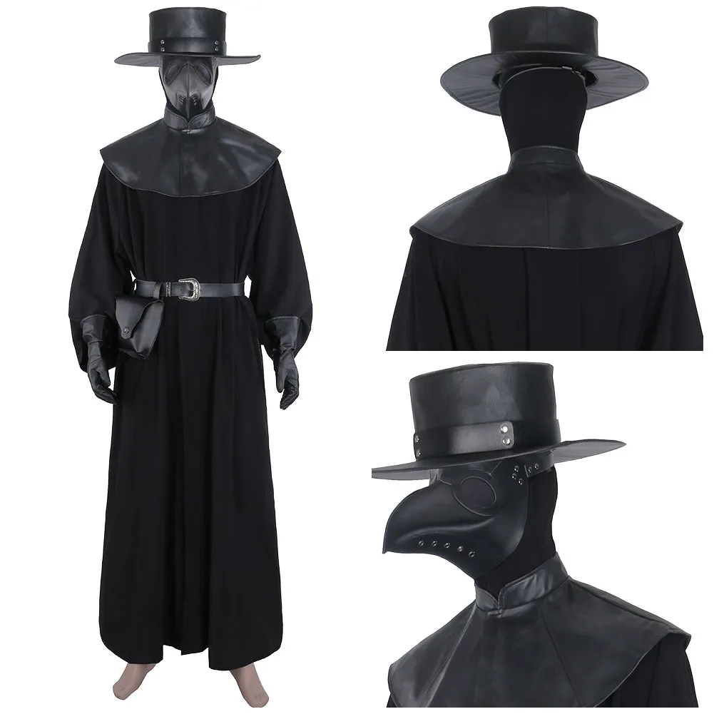 Plague Doctor Steampunk Medieval Adult Uniform Outfit Halloween Carnival Suit Cosplay Costume