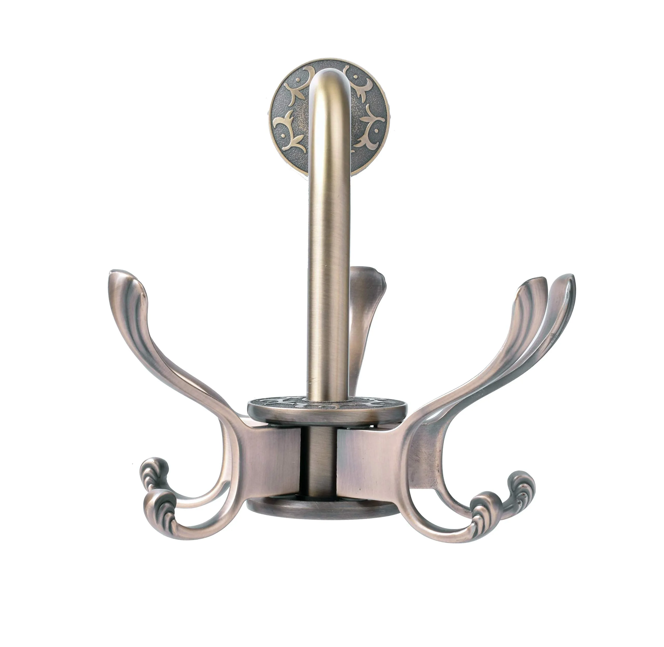 Plantex Gold Wall Mount 360° Swivel Zinc Towel Hooks for Bathroom/Robe Hook/Cloth-Towel Hanger/Bathroom Accessories (Antique)