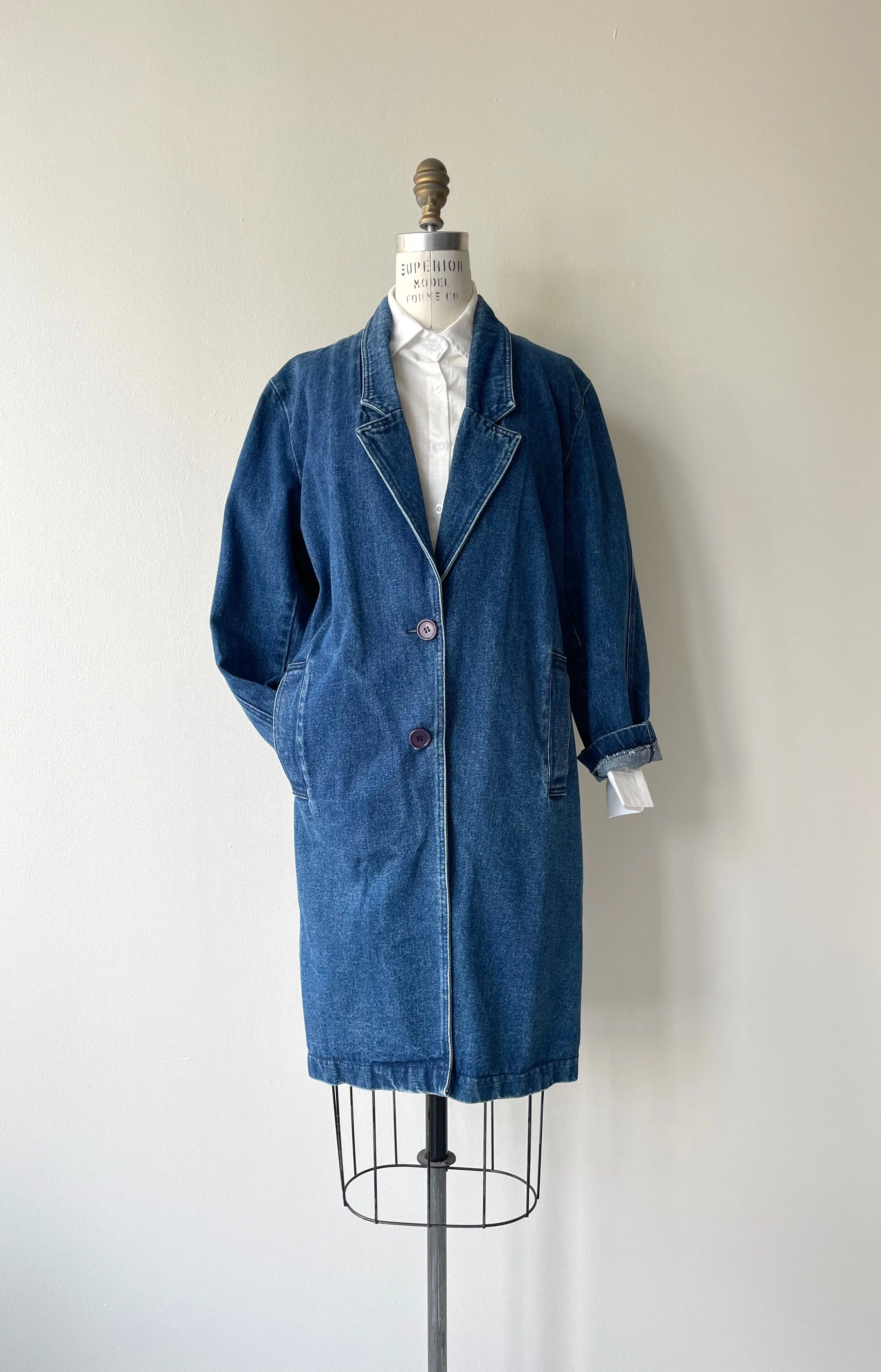 Plaza Denim Overcoat | 1980s