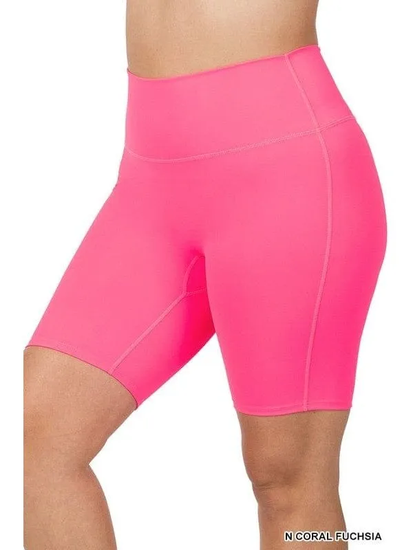 PLUS ATHLETIC HIGH RISE BIKER SHORTS