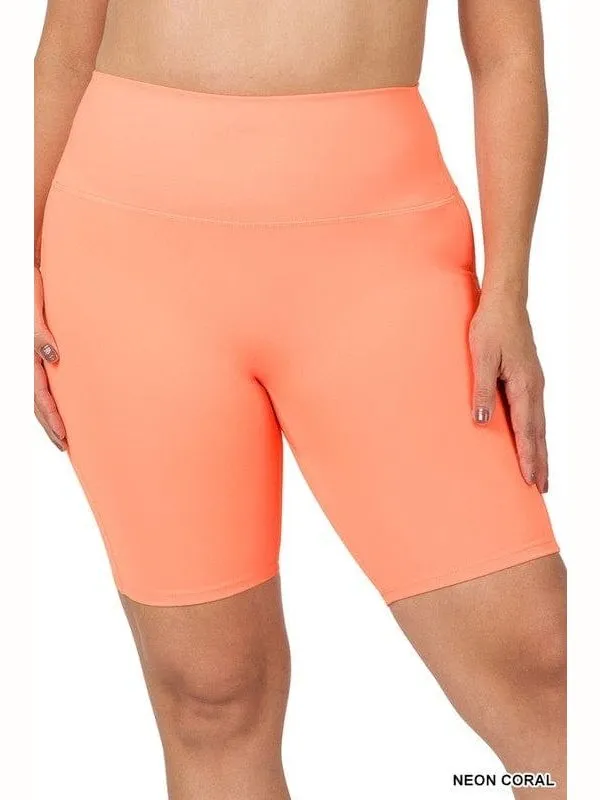 PLUS ATHLETIC HIGH RISE BIKER SHORTS