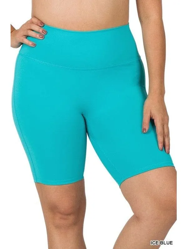 PLUS ATHLETIC HIGH RISE BIKER SHORTS