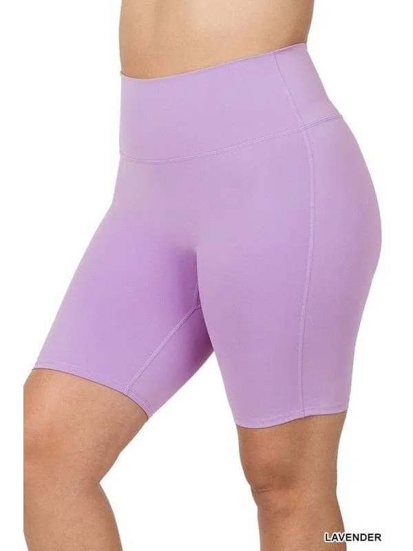 PLUS ATHLETIC HIGH RISE BIKER SHORTS