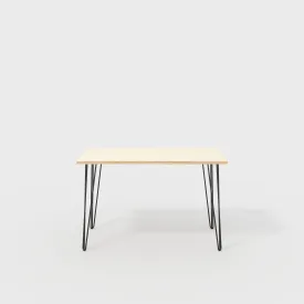 Plywood Desk with Black Hairpin Legs - Plywood Birch - 1200(w) x 600(d) x 735(h)