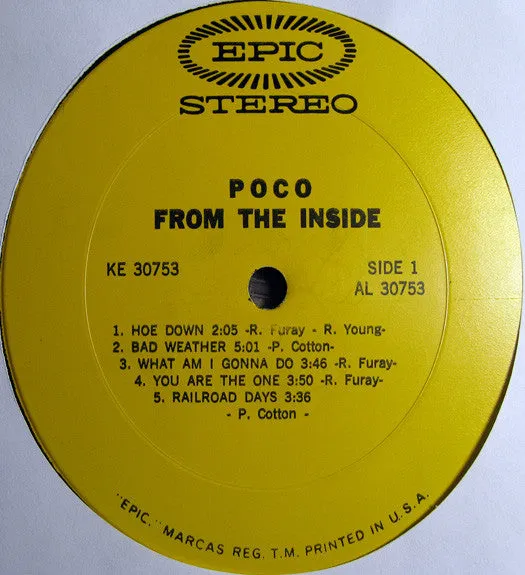 Poco (3) - From The Inside (LP, Album, Pit) (VG )