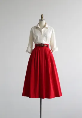 poinsettia midi skirt