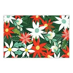 Poinsettia Placemats, Pad of 24 Paper Placemats with Beautiful Christmas Floral Design, From Thimblepress x Slant Collections