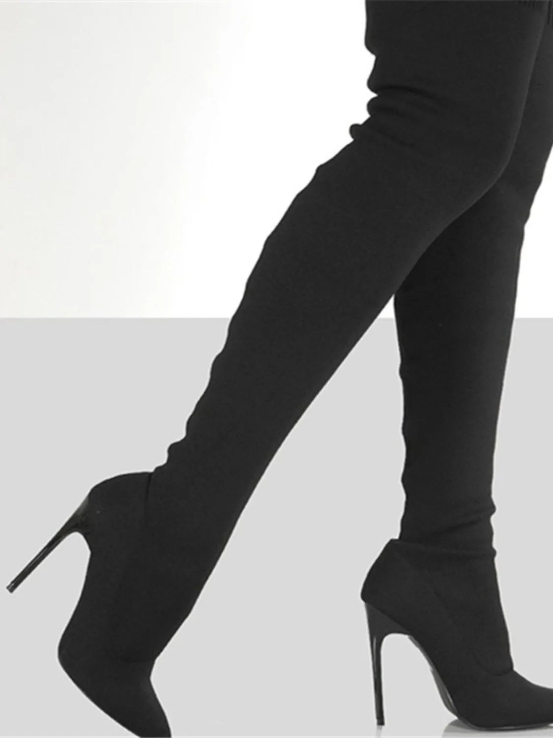 Point Toe Over Knee Stiletto Boots | Over the Knee Boots