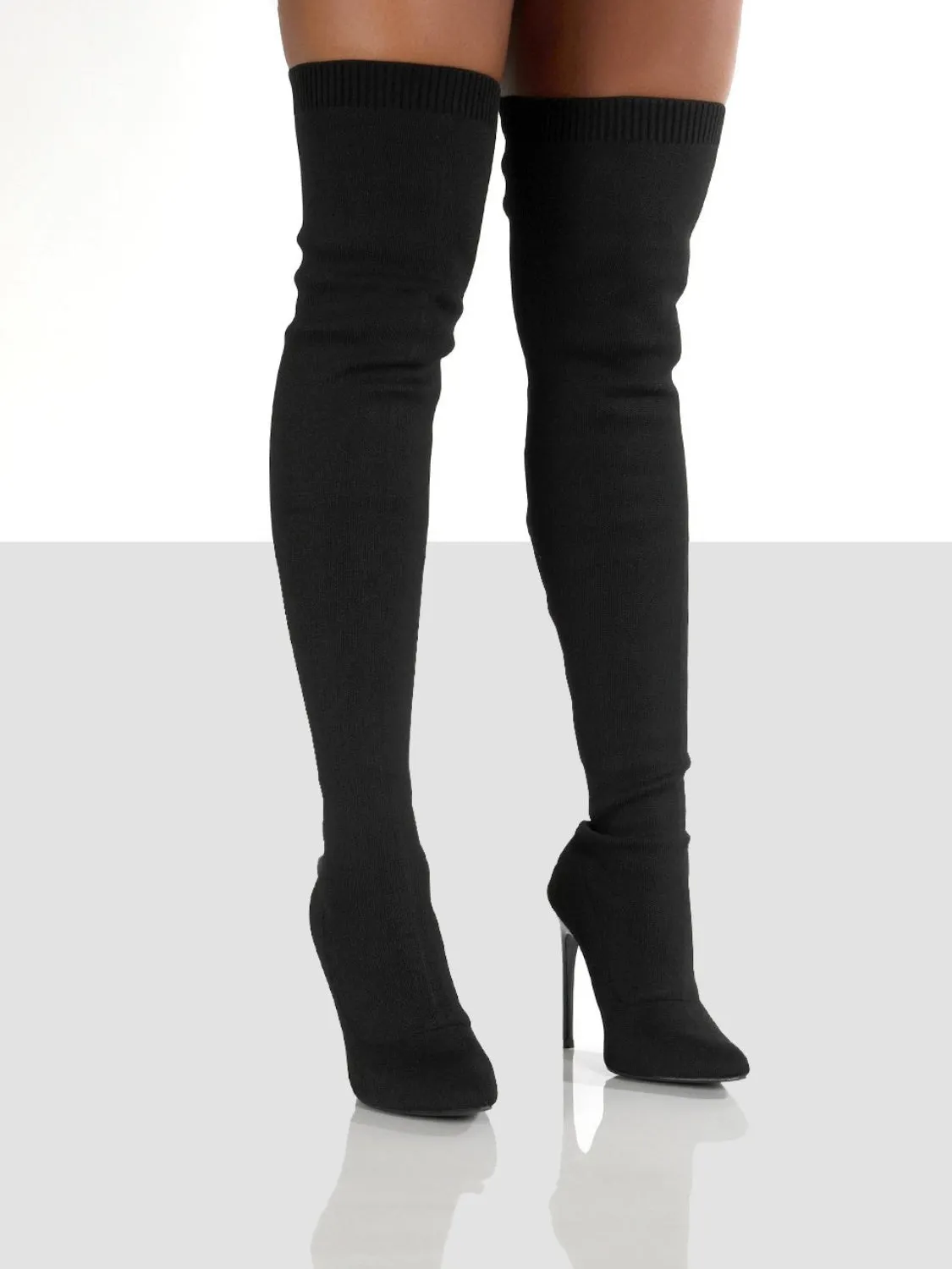 Point Toe Over Knee Stiletto Boots | Over the Knee Boots