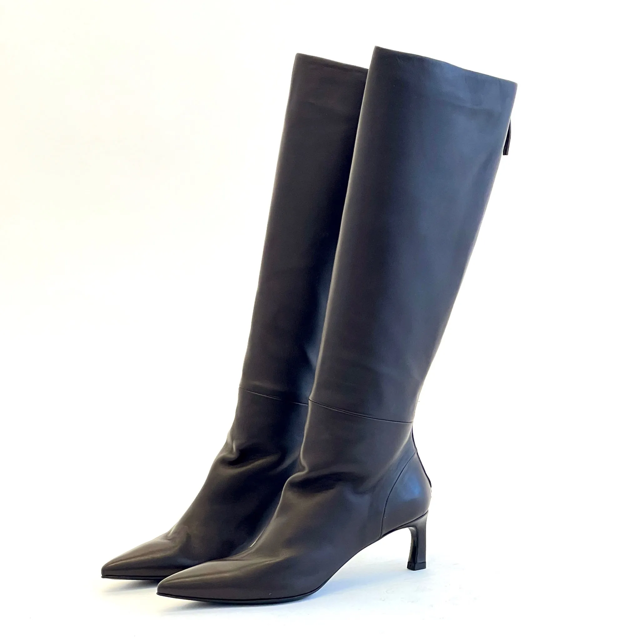 Pointy Toe Kitten Heel Knee High Boots