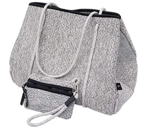 Pole Tribe Neoprene Tote Lightweight Versatile Gym Beach Travel Silver Speckle