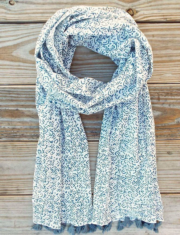 Pollock Blue Scarf