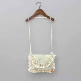 Pre Order: Embroidered Green Sling Bag