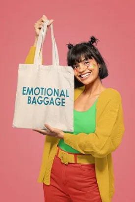 Premium Cotton Canvas Tote Bag- Emotional Baggage White