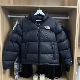 Preowned The North Face Nuptse Mens Down Puffer Jacket 700 Size M Black Genuine TNF