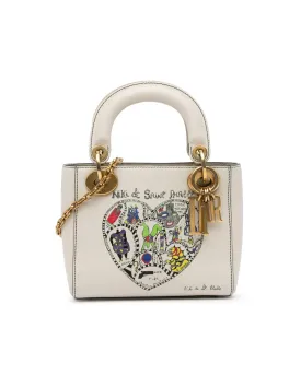 Printed Calfskin Mini Lady Dior Satchel with Detachable Strap