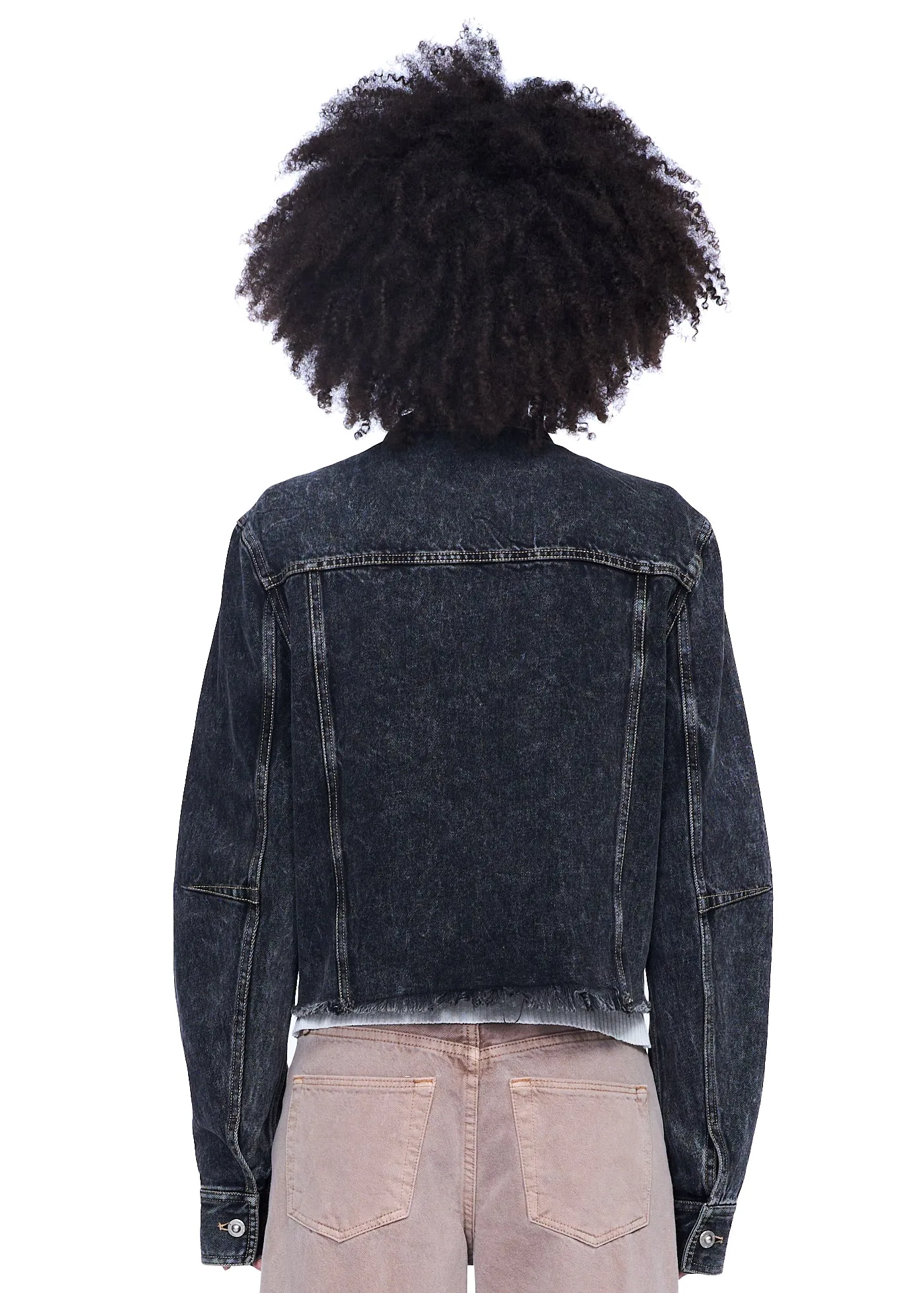 Private Policy Distressed Denim Cropped Jacket