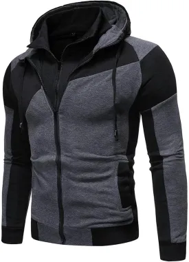 Professional title: Men's Colorblock Hoodies for Workout and Sport - Zip Up Athletic Jackets