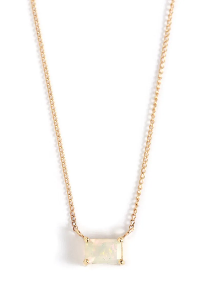 Prong set Ethiopian opal necklace