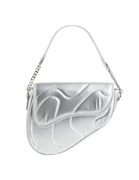 PUBLIC DESIRE THE FOX SILVER NYLON BAG