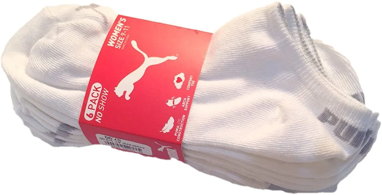 PUMA Women's 6 Pack Runner Socks