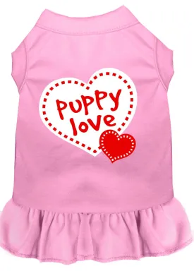 Puppy Love Screen Print Dress Light Pink Xxl (18)